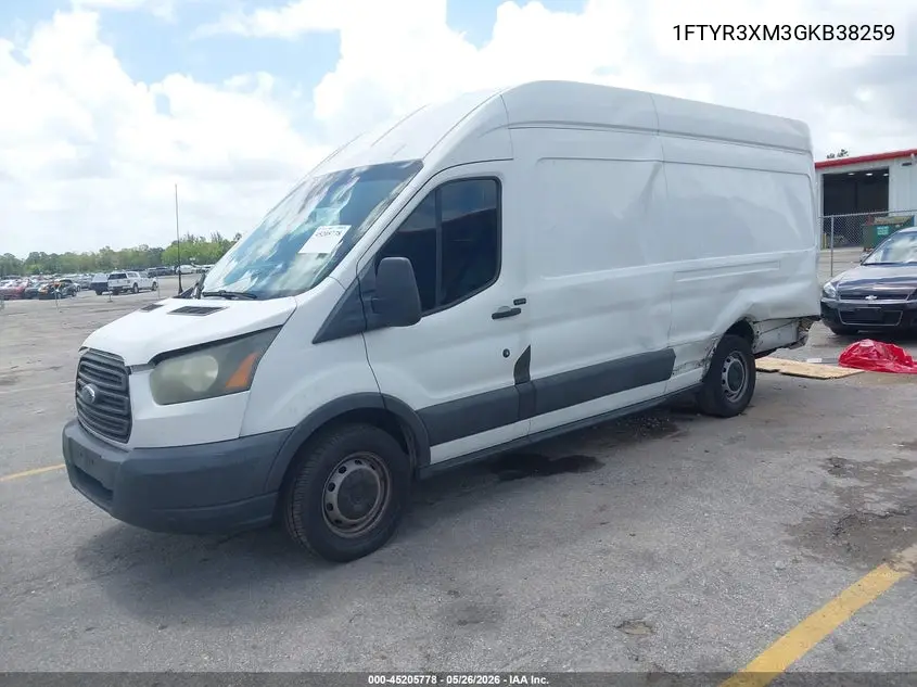 2016 Ford Transit-250 VIN: 1FTYR3XM3GKB38259 Lot: 45205778