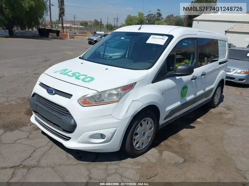 2016 Ford Transit Connect Xlt VIN: NM0LS7F74G1248726 Lot: 45623596
