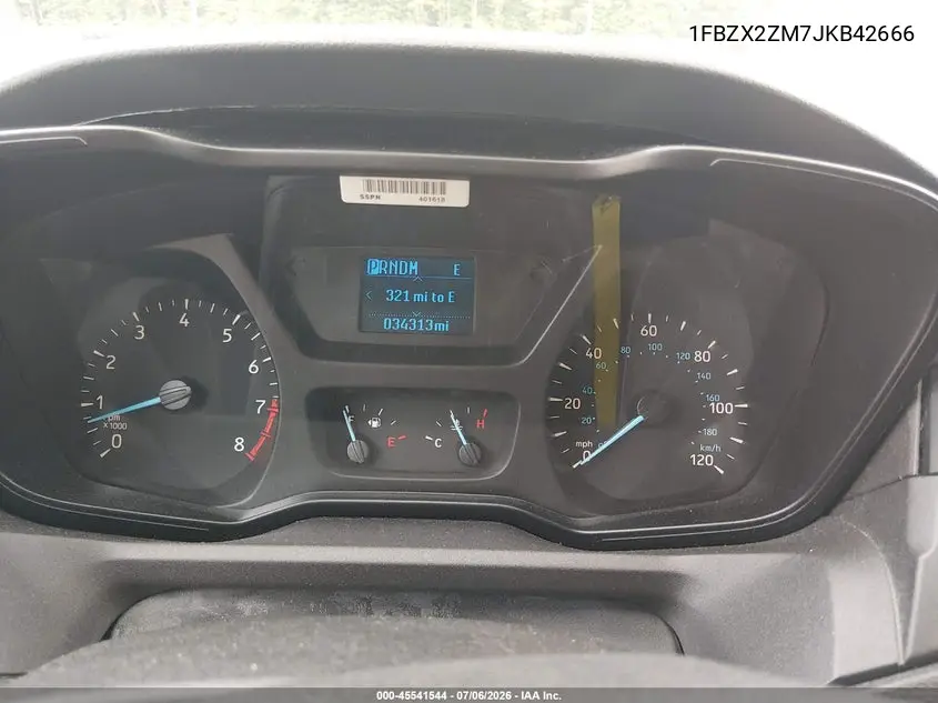 2018 Ford Transit-350 Xl/Xlt VIN: 1FBZX2ZM7JKB42666 Lot: 45541544