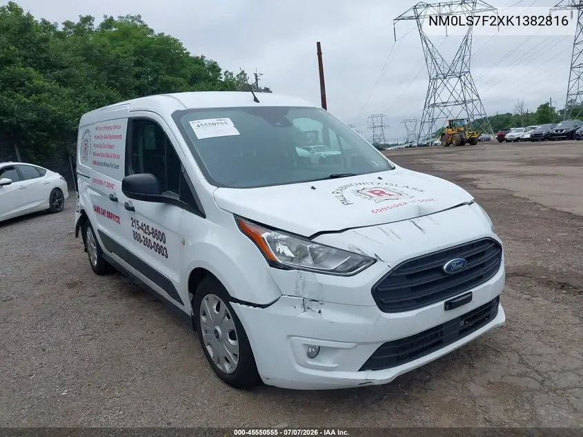 2019 Ford Transit Connect Xlt VIN: NM0LS7F2XK1382816 Lot: 45550555