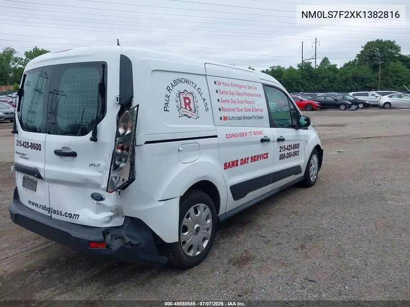 2019 Ford Transit Connect Xlt VIN: NM0LS7F2XK1382816 Lot: 45550555