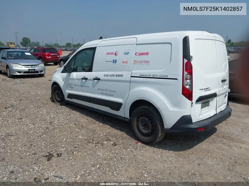 2019 Ford Transit Connect Xlt VIN: NM0LS7F25K1402857 Lot: 45636113