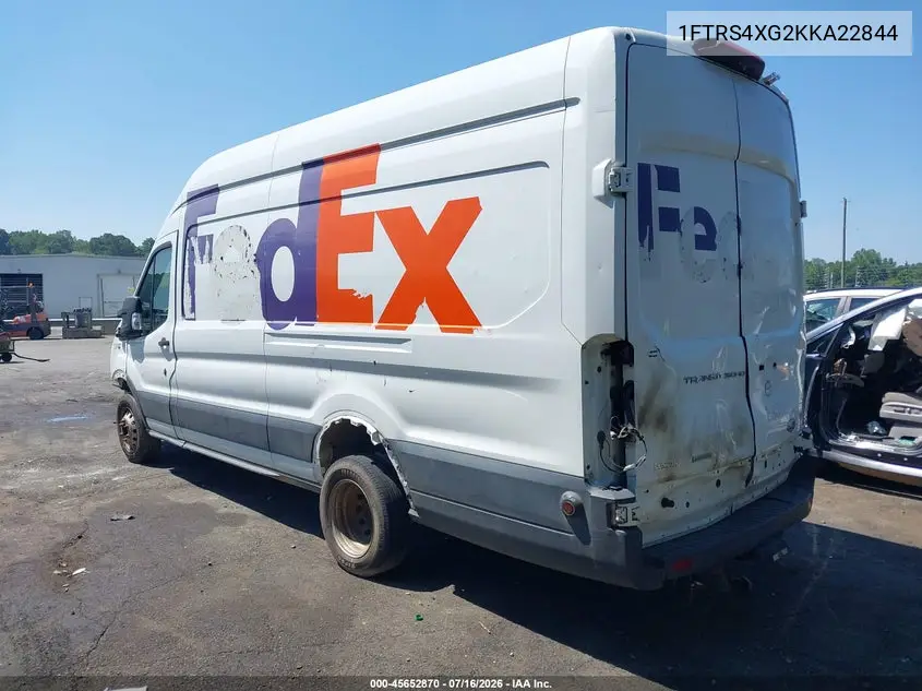 2019 Ford Transit-350 VIN: 1FTRS4XG2KKA22844 Lot: 45652870