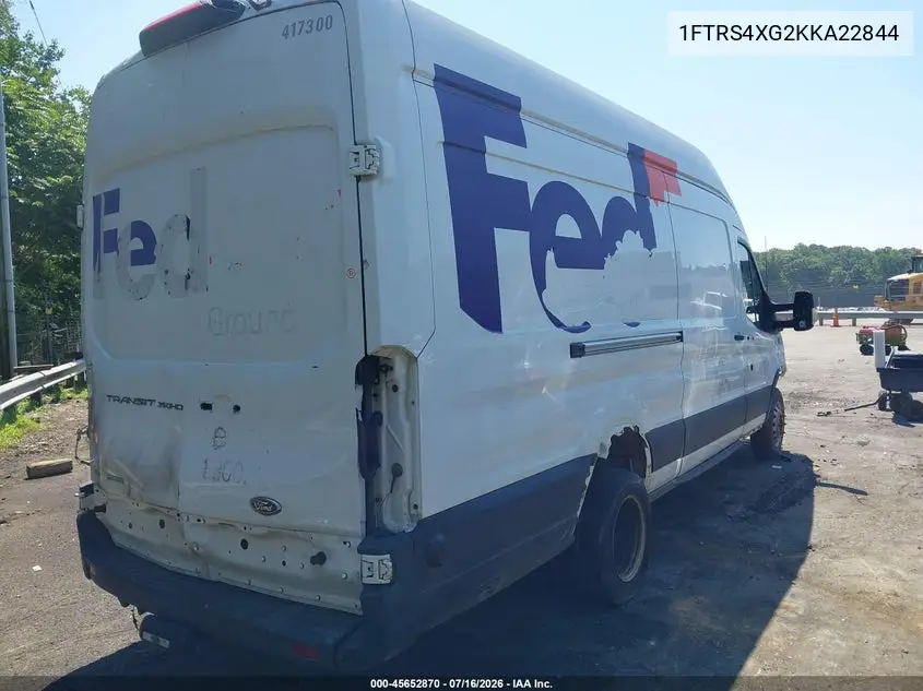 2019 Ford Transit-350 VIN: 1FTRS4XG2KKA22844 Lot: 45652870