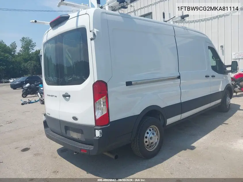 2021 Ford Transit-350 VIN: 1FTBW9CG2MKA81114 Lot: 45526942