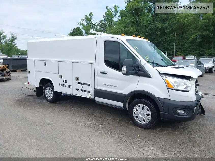 2021 Ford Transit-350 Cutaway VIN: 1FDBW5P81MKA52579 Lot: 45565402