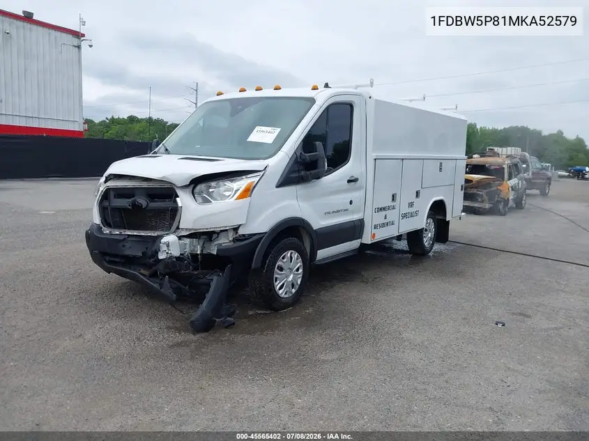 2021 Ford Transit-350 Cutaway VIN: 1FDBW5P81MKA52579 Lot: 45565402