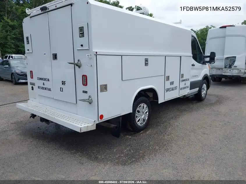 2021 Ford Transit-350 Cutaway VIN: 1FDBW5P81MKA52579 Lot: 45565402