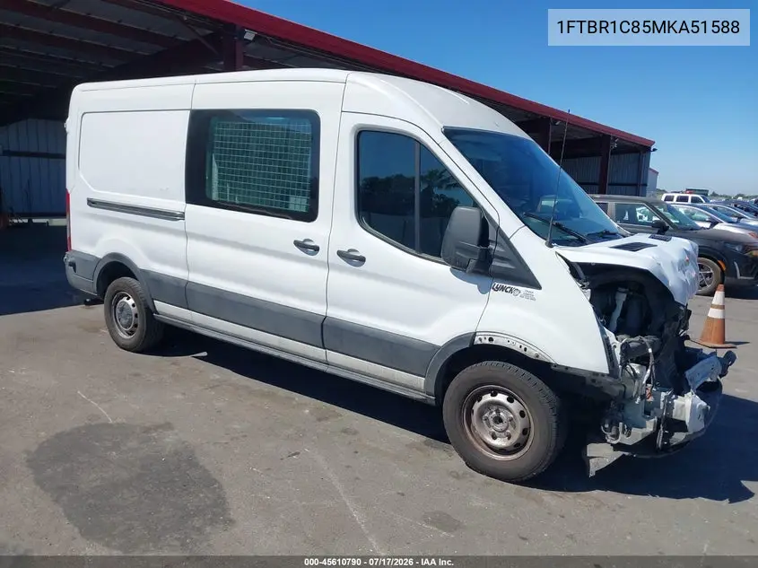 2021 Ford Transit-250 VIN: 1FTBR1C85MKA51588 Lot: 45610790