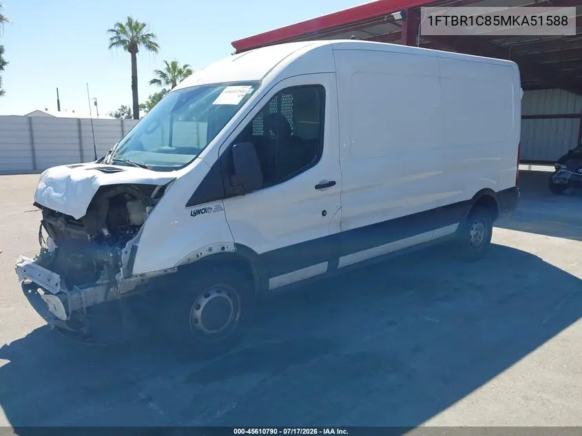 2021 Ford Transit-250 VIN: 1FTBR1C85MKA51588 Lot: 45610790