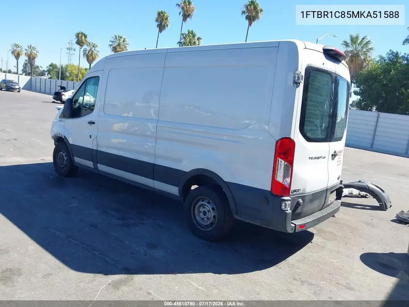 2021 Ford Transit-250 VIN: 1FTBR1C85MKA51588 Lot: 45610790