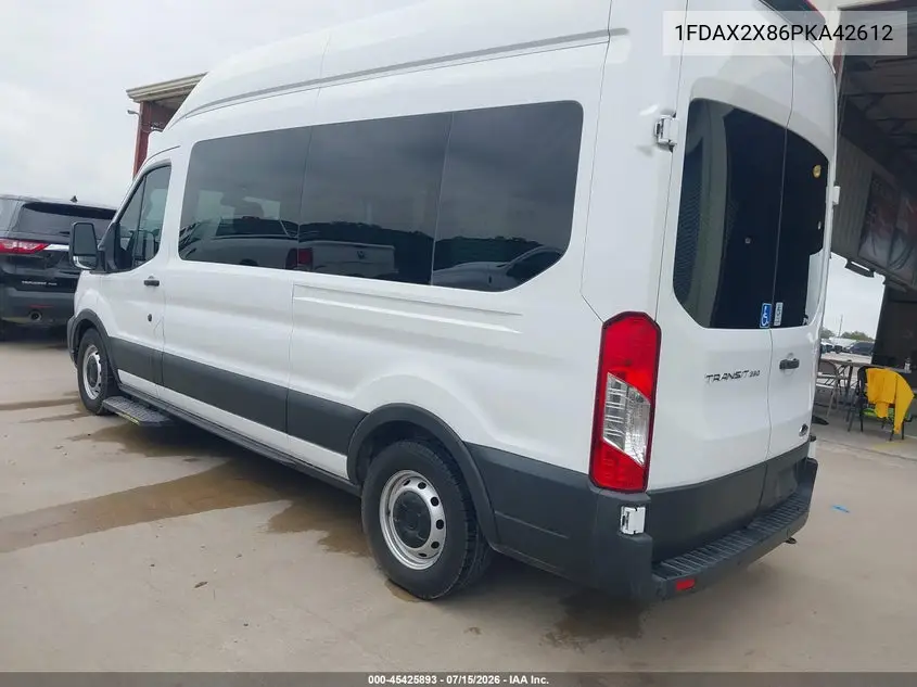 2023 Ford Transit-350 Passenger Van Xl/Xlt VIN: 1FDAX2X86PKA42612 Lot: 45425893