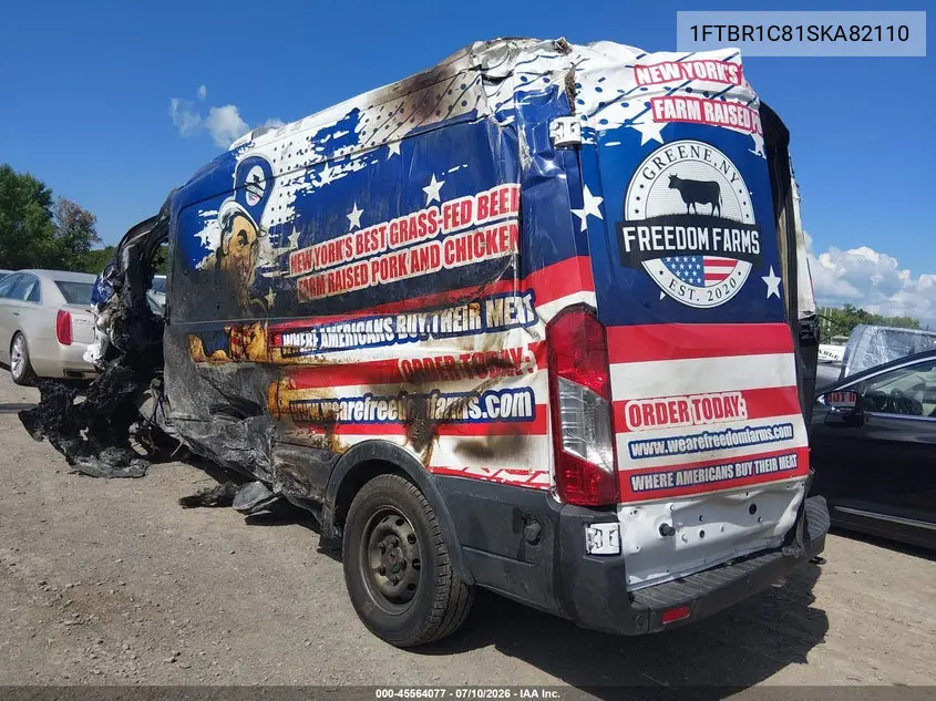 2025 Ford Transit-250 VIN: 1FTBR1C81SKA82110 Lot: 45564077