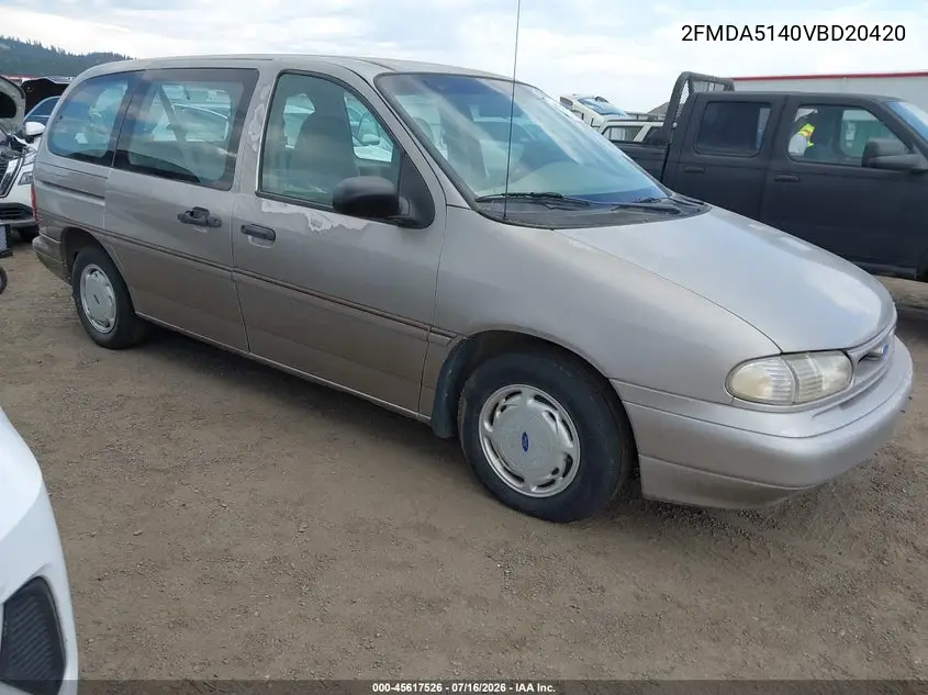 1997 Ford Windstar Gl/Lx VIN: 2FMDA5140VBD20420 Lot: 45617526