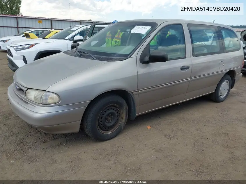 1997 Ford Windstar Gl/Lx VIN: 2FMDA5140VBD20420 Lot: 45617526
