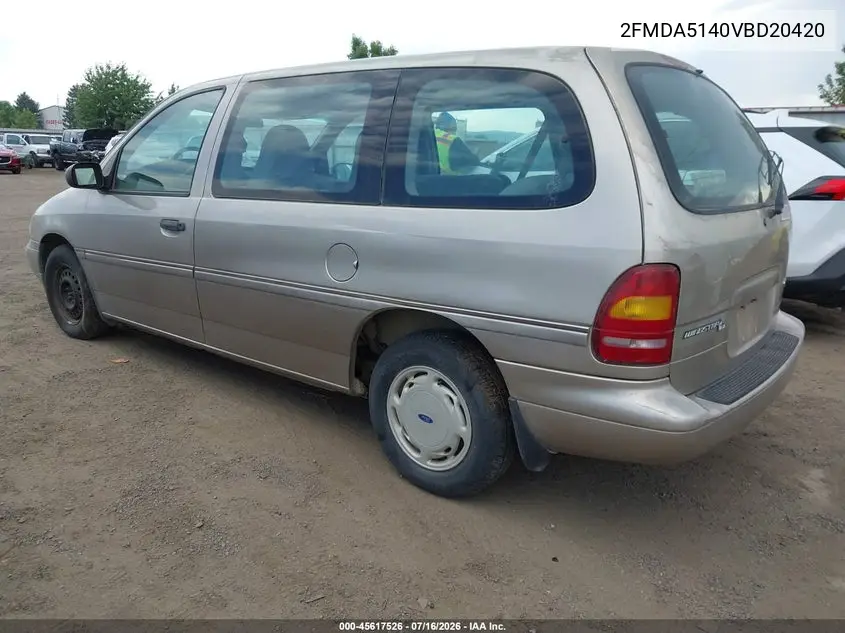 1997 Ford Windstar Gl/Lx VIN: 2FMDA5140VBD20420 Lot: 45617526