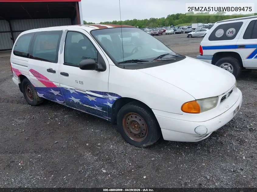 1998 Ford Windstar Base 3.0/Gl VIN: 2FMZA51U8WBD89475 Lot: 45002709
