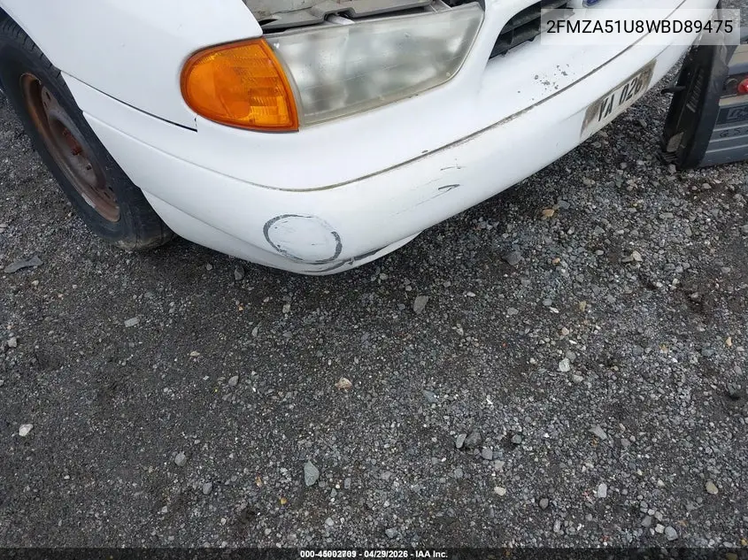 1998 Ford Windstar Base 3.0/Gl VIN: 2FMZA51U8WBD89475 Lot: 45002709