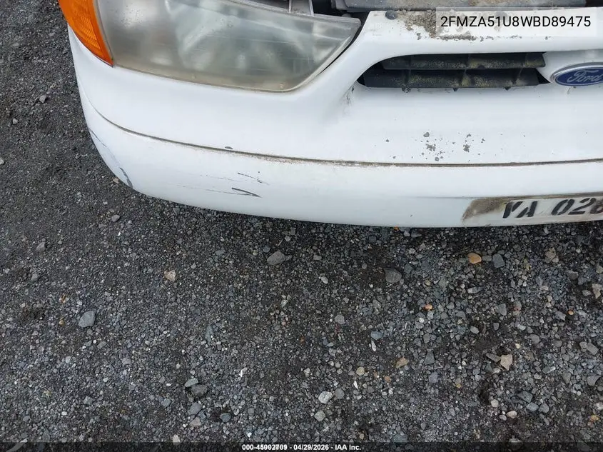 1998 Ford Windstar Base 3.0/Gl VIN: 2FMZA51U8WBD89475 Lot: 45002709