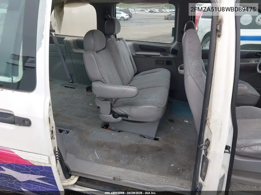 1998 Ford Windstar Base 3.0/Gl VIN: 2FMZA51U8WBD89475 Lot: 45002709