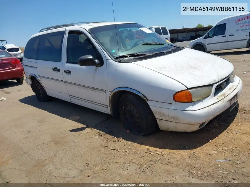 1998 Ford Windstar Gl/Limited/Lx VIN: 2FMDA5149WBB61155 Lot: 45139822