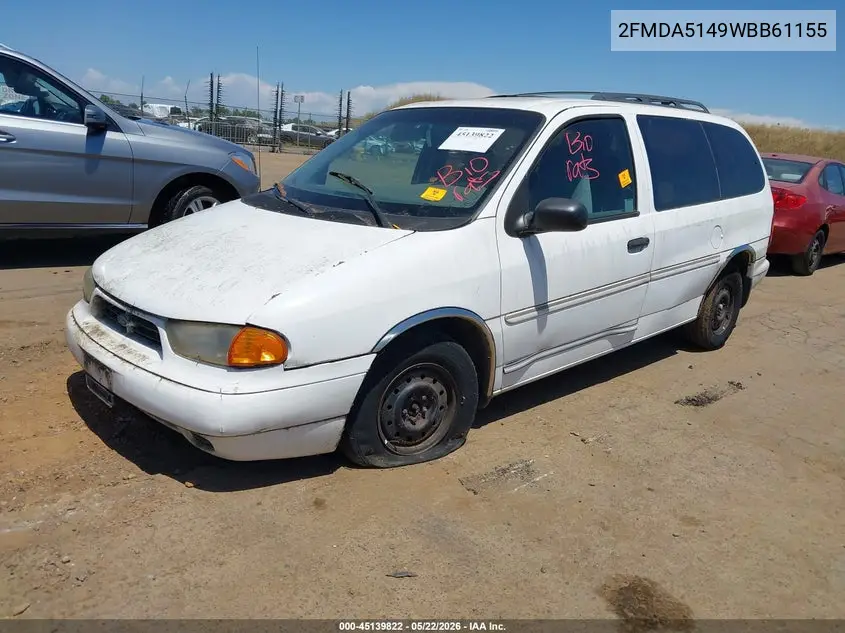 1998 Ford Windstar Gl/Limited/Lx VIN: 2FMDA5149WBB61155 Lot: 45139822