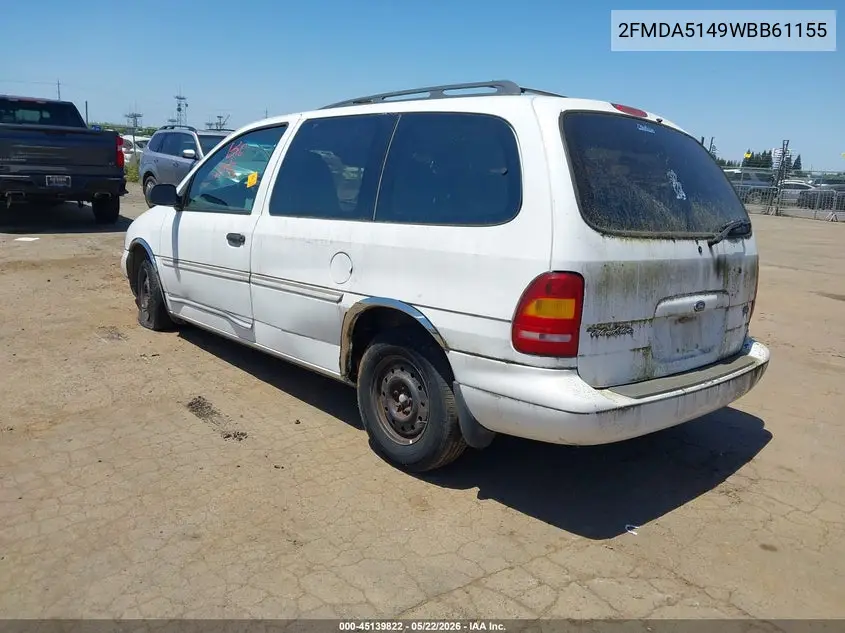 1998 Ford Windstar Gl/Limited/Lx VIN: 2FMDA5149WBB61155 Lot: 45139822