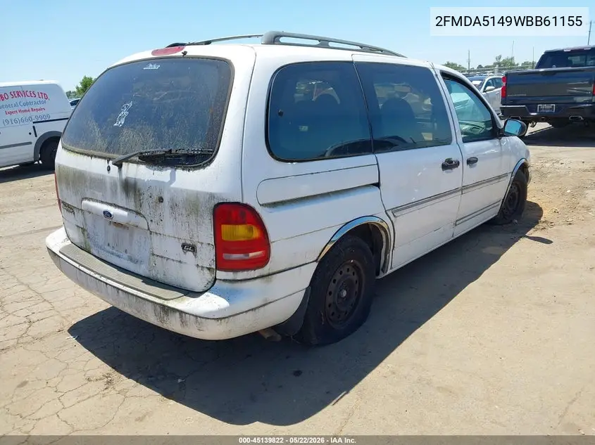 1998 Ford Windstar Gl/Limited/Lx VIN: 2FMDA5149WBB61155 Lot: 45139822