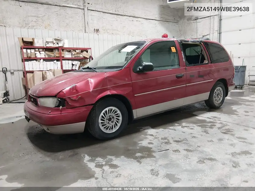 1998 Ford Windstar Gl/Limited/Lx VIN: 2FMZA5149WBE39638 Lot: 45159436