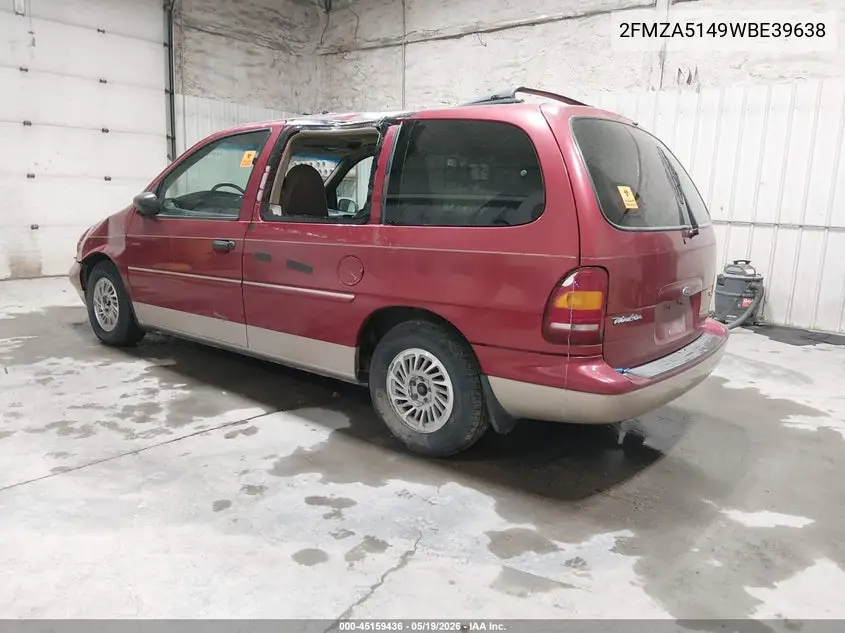 1998 Ford Windstar Gl/Limited/Lx VIN: 2FMZA5149WBE39638 Lot: 45159436