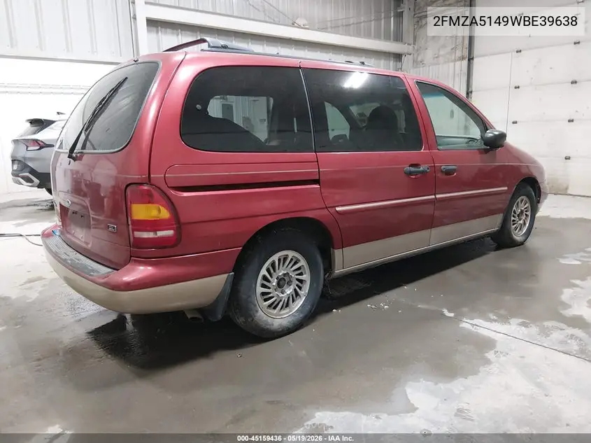 1998 Ford Windstar Gl/Limited/Lx VIN: 2FMZA5149WBE39638 Lot: 45159436