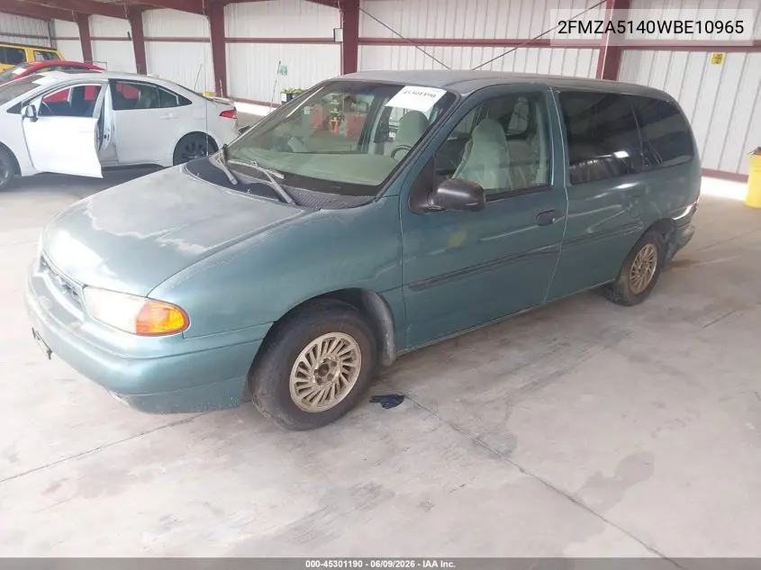 1998 Ford Windstar Gl/Limited/Lx VIN: 2FMZA5140WBE10965 Lot: 45301190