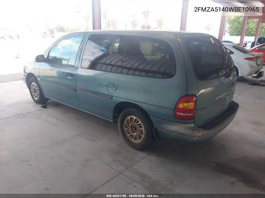 1998 Ford Windstar Gl/Limited/Lx VIN: 2FMZA5140WBE10965 Lot: 45301190