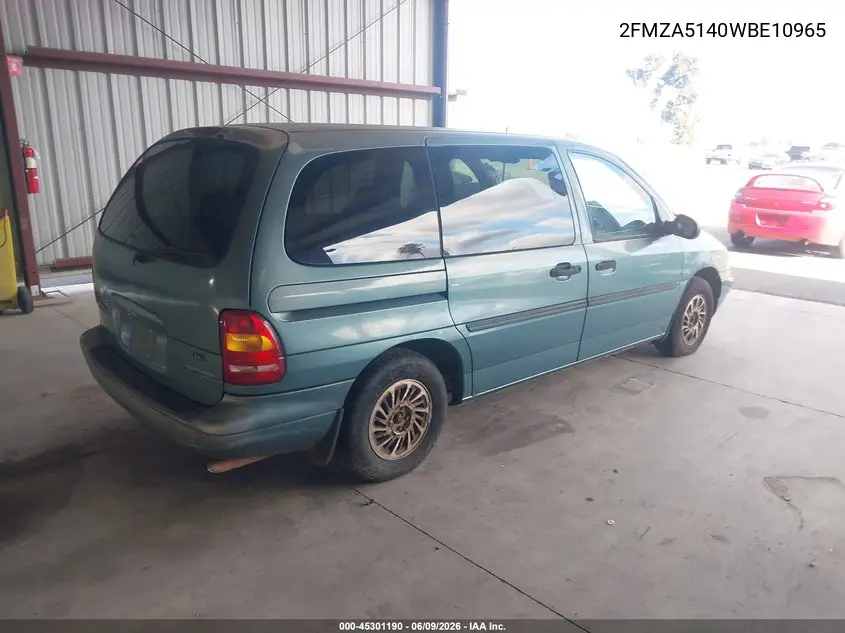 1998 Ford Windstar Gl/Limited/Lx VIN: 2FMZA5140WBE10965 Lot: 45301190