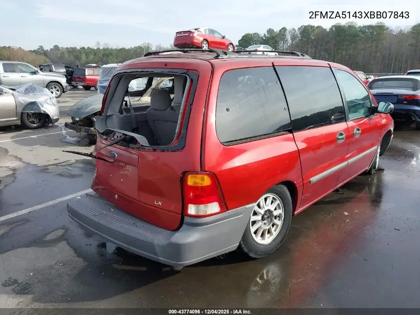 1999 Ford Windstar Lx VIN: 2FMZA5143XBB07843 Lot: 43774096