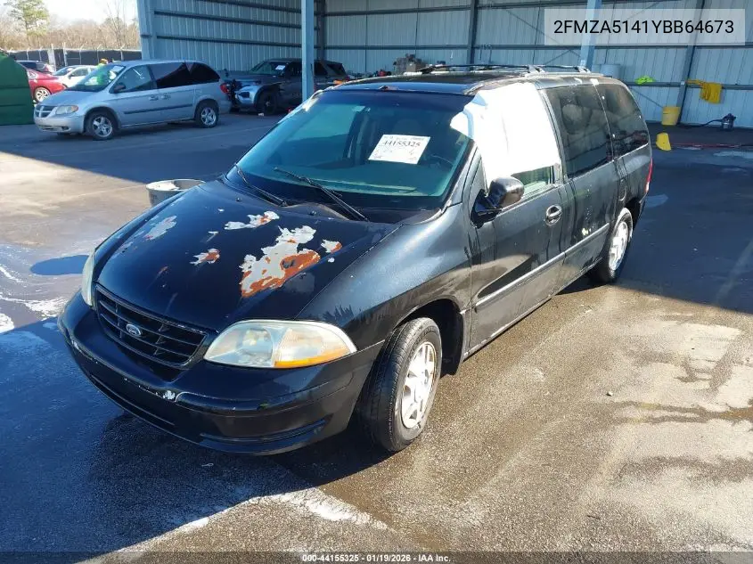 2000 Ford Windstar Lx VIN: 2FMZA5141YBB64673 Lot: 44155325