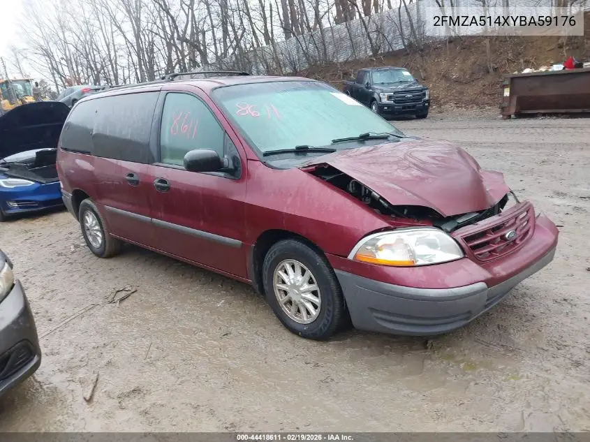 2000 Ford Windstar Lx VIN: 2FMZA514XYBA59176 Lot: 44418611