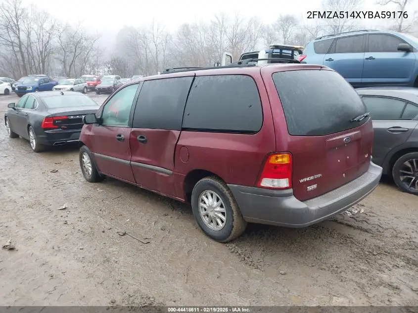 2000 Ford Windstar Lx VIN: 2FMZA514XYBA59176 Lot: 44418611