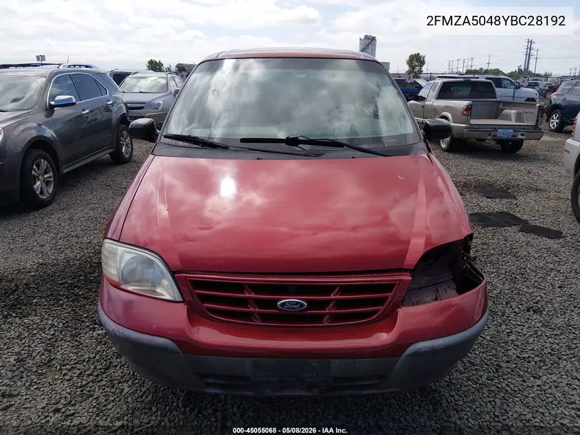 2000 Ford Windstar VIN: 2FMZA5048YBC28192 Lot: 45055068