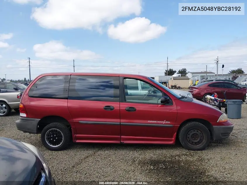 2000 Ford Windstar VIN: 2FMZA5048YBC28192 Lot: 45055068
