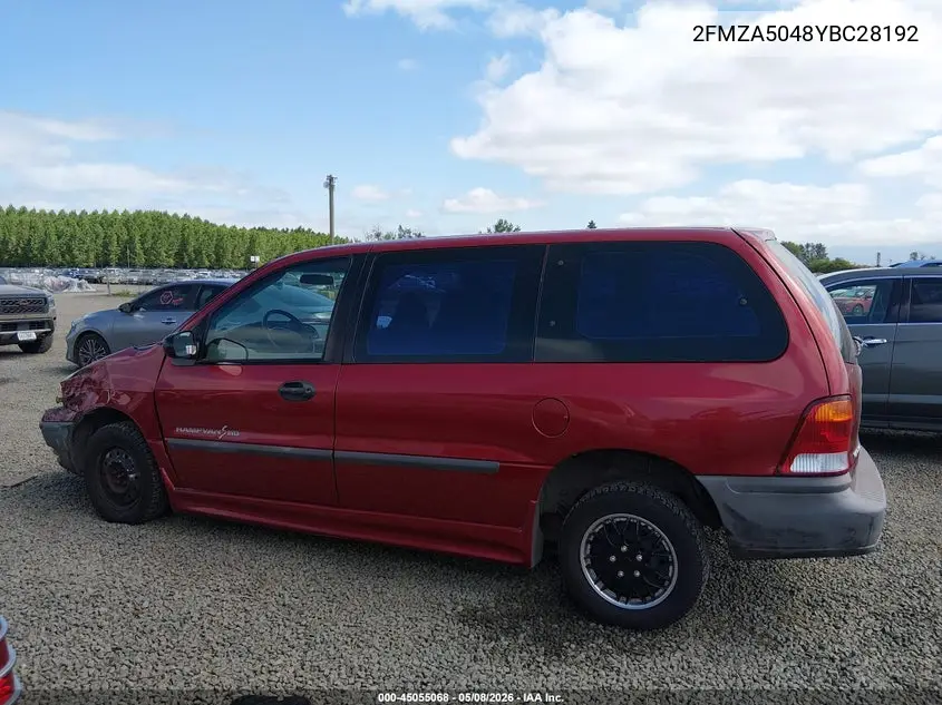 2000 Ford Windstar VIN: 2FMZA5048YBC28192 Lot: 45055068