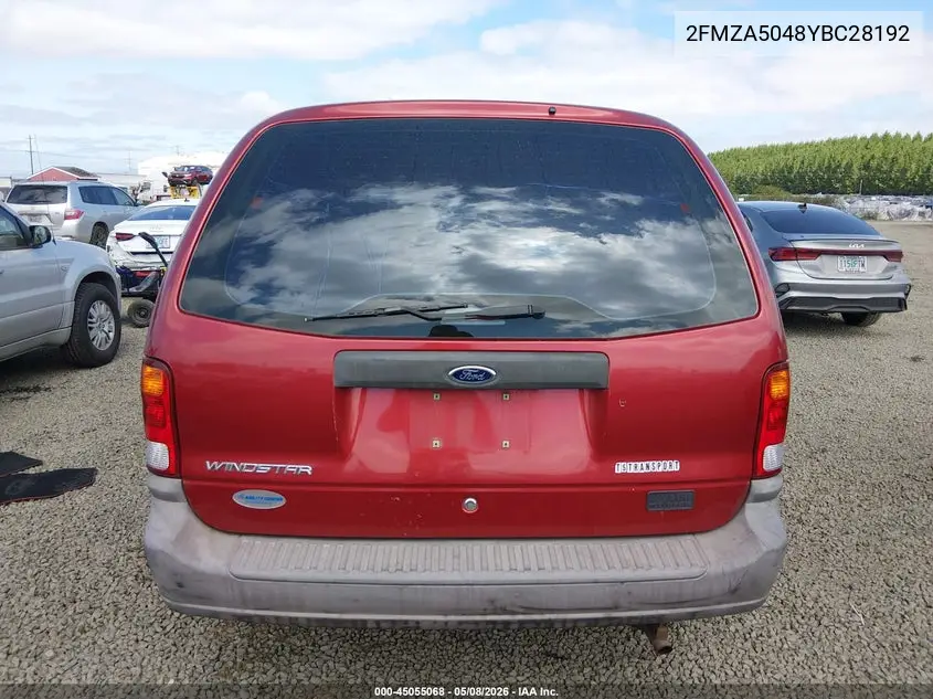 2000 Ford Windstar VIN: 2FMZA5048YBC28192 Lot: 45055068