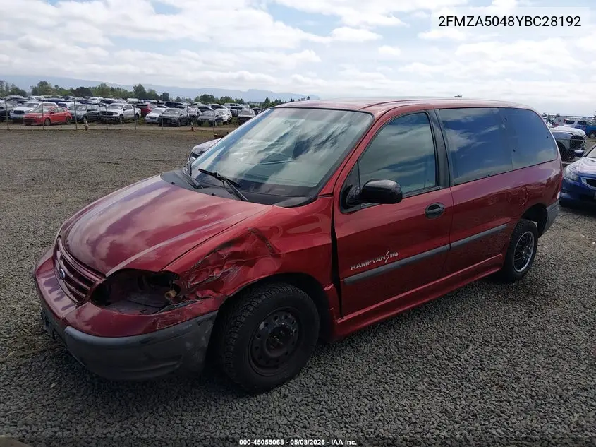 2000 Ford Windstar VIN: 2FMZA5048YBC28192 Lot: 45055068