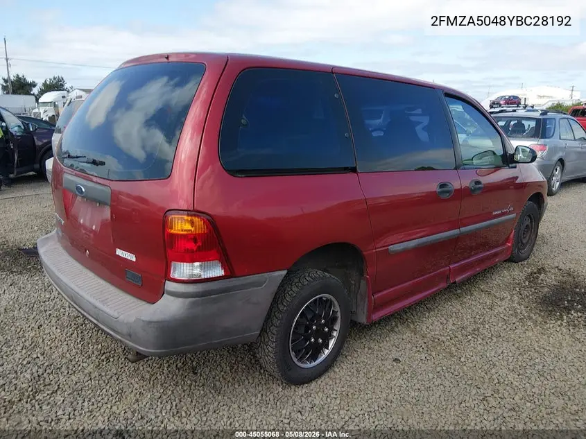 2000 Ford Windstar VIN: 2FMZA5048YBC28192 Lot: 45055068