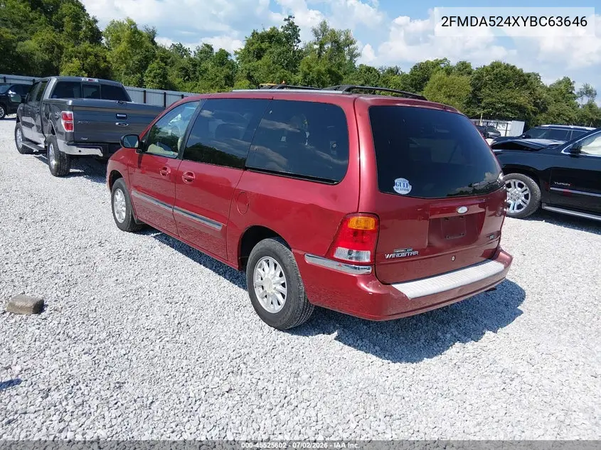 2000 Ford Windstar Se VIN: 2FMDA524XYBC63646 Lot: 45525602