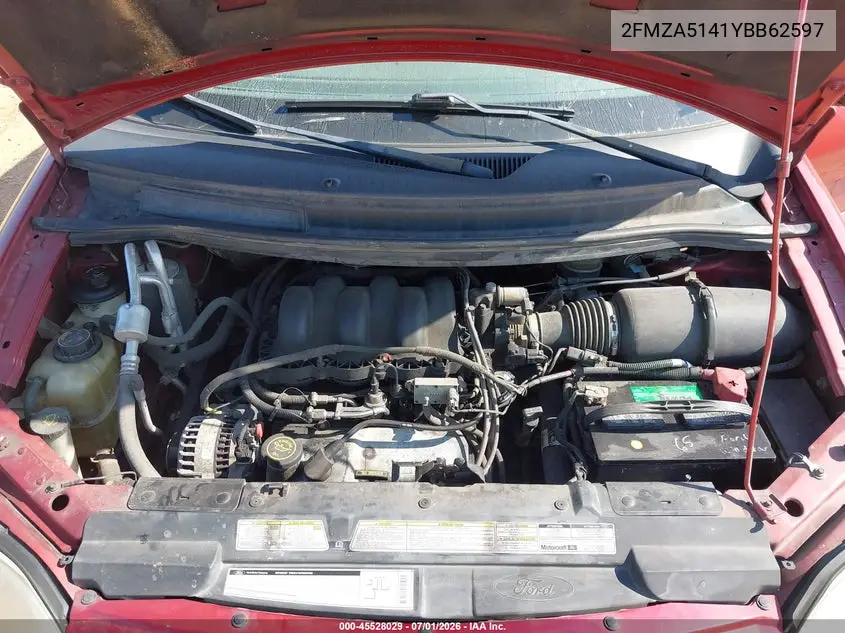 2000 Ford Windstar Lx VIN: 2FMZA5141YBB62597 Lot: 45528029