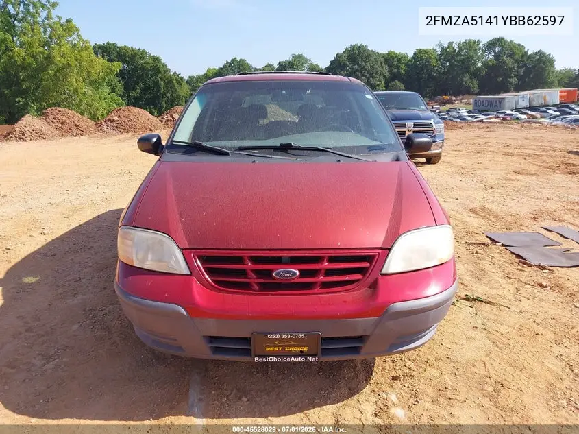 2000 Ford Windstar Lx VIN: 2FMZA5141YBB62597 Lot: 45528029