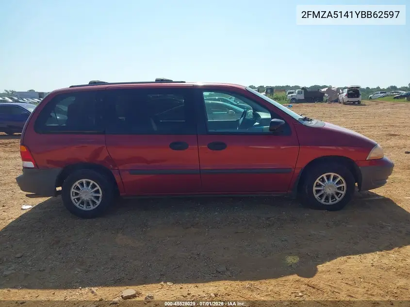 2000 Ford Windstar Lx VIN: 2FMZA5141YBB62597 Lot: 45528029
