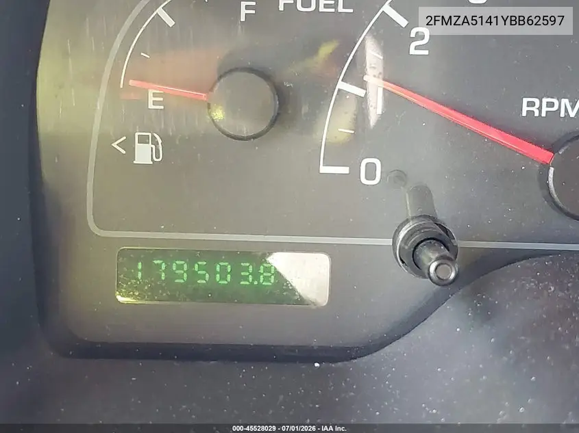 2000 Ford Windstar Lx VIN: 2FMZA5141YBB62597 Lot: 45528029