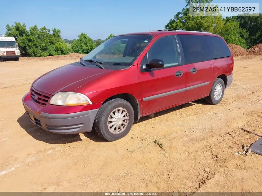 2000 Ford Windstar Lx VIN: 2FMZA5141YBB62597 Lot: 45528029